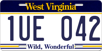 WV license plate 1UE042