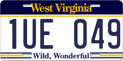 WV license plate 1UE049