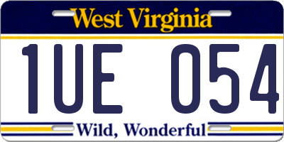 WV license plate 1UE054