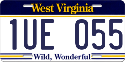 WV license plate 1UE055