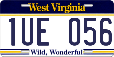 WV license plate 1UE056