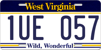 WV license plate 1UE057