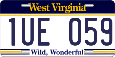 WV license plate 1UE059