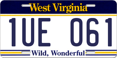 WV license plate 1UE061