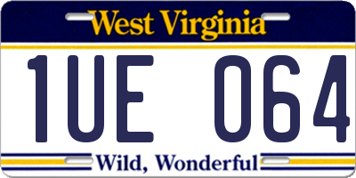 WV license plate 1UE064