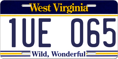 WV license plate 1UE065