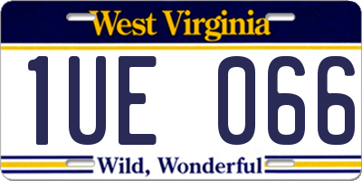 WV license plate 1UE066