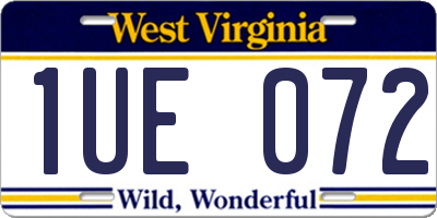 WV license plate 1UE072