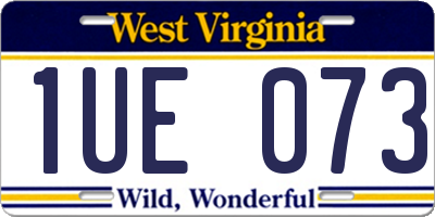 WV license plate 1UE073