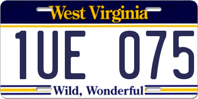 WV license plate 1UE075