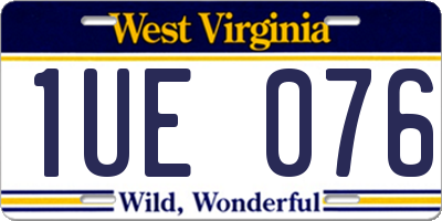 WV license plate 1UE076