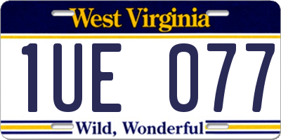 WV license plate 1UE077