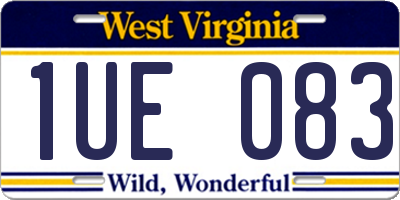 WV license plate 1UE083