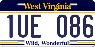 WV license plate 1UE086