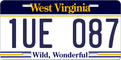 WV license plate 1UE087