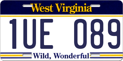 WV license plate 1UE089