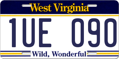 WV license plate 1UE090
