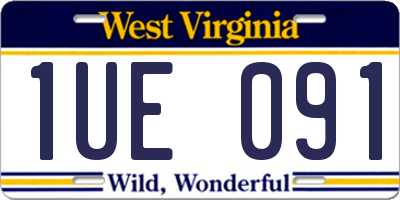 WV license plate 1UE091
