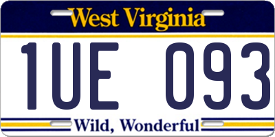 WV license plate 1UE093