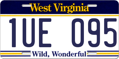 WV license plate 1UE095