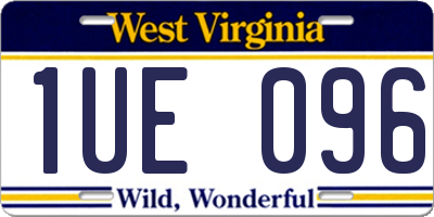 WV license plate 1UE096