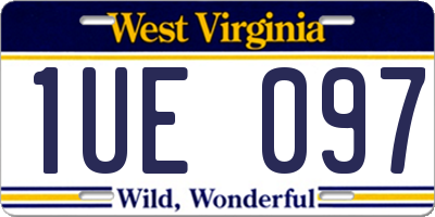 WV license plate 1UE097