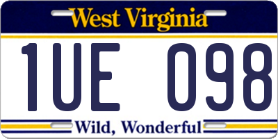 WV license plate 1UE098
