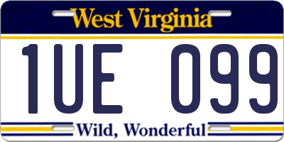 WV license plate 1UE099