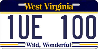WV license plate 1UE100