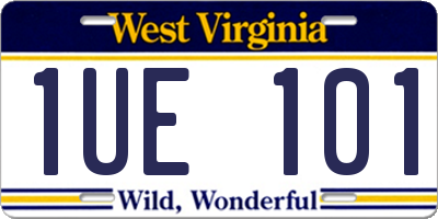 WV license plate 1UE101