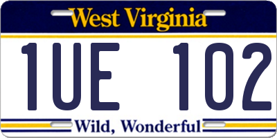 WV license plate 1UE102