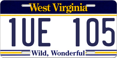 WV license plate 1UE105