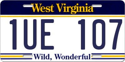WV license plate 1UE107