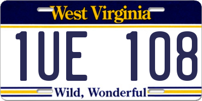 WV license plate 1UE108