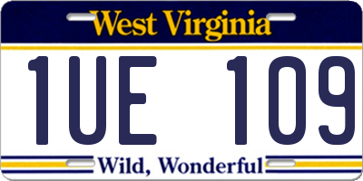 WV license plate 1UE109
