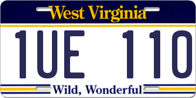 WV license plate 1UE110