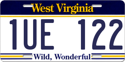 WV license plate 1UE122