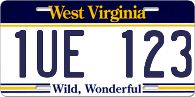 WV license plate 1UE123