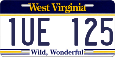 WV license plate 1UE125