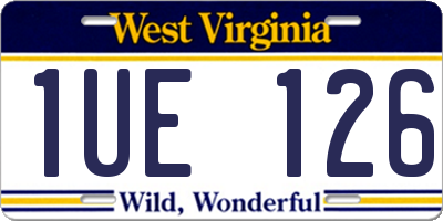 WV license plate 1UE126