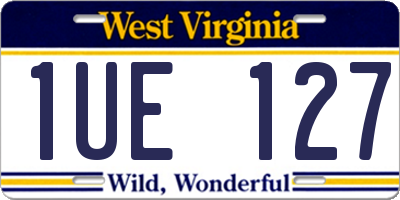 WV license plate 1UE127