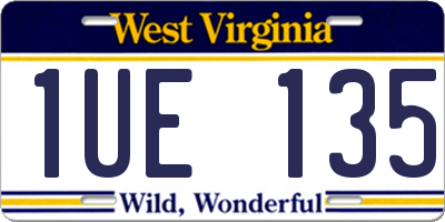 WV license plate 1UE135