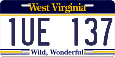 WV license plate 1UE137