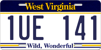 WV license plate 1UE141