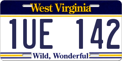 WV license plate 1UE142