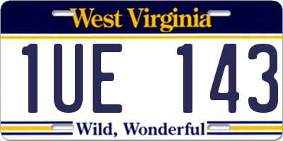 WV license plate 1UE143