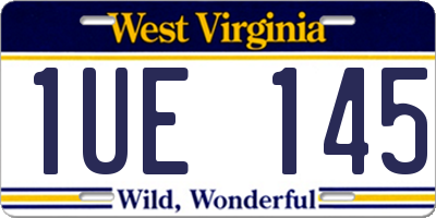 WV license plate 1UE145