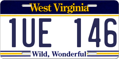 WV license plate 1UE146