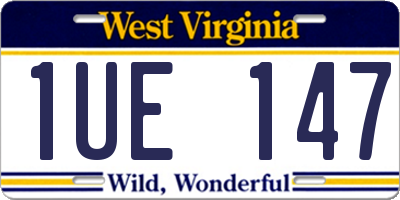 WV license plate 1UE147