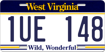 WV license plate 1UE148